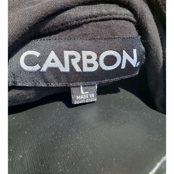 CARBON BOY'S Large Black Hoodie w/Gold Indian Chief 100% Cotton Drawstring Tie - Picture 7 of 13